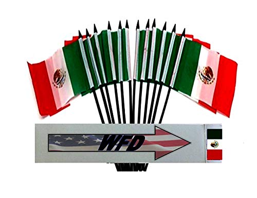 144-Pack Mexico Miniature Desk Flags – 4"x6" Polyester Handheld Waving Flags – Bulk Wholesale for Events, Schools & Decorations
