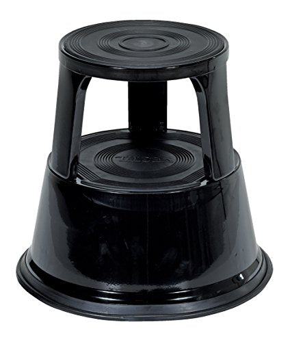 Vestil STEP-17-BK Steel Rolling Step Stool 17 In. Top Step Height 500 Lb. Capacity Black