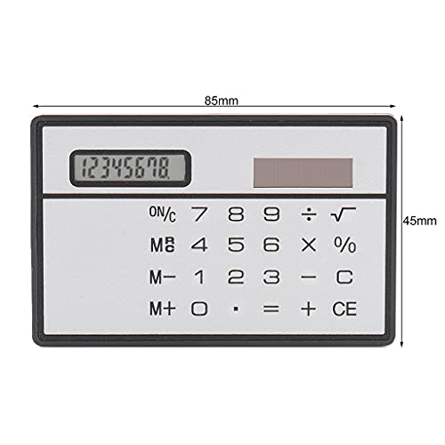 QERTYHJK 8 Digit Thin Solar Power Calculator with Touch Screen Credit Card Design Portable Mini for Business School