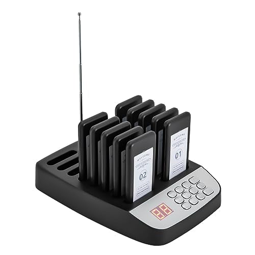banborba Restaurant Pager System, Pagers for Restaurants, Social Distancing Pagers, Guest Customer Service Calling System, 10 Pagers and Beepers for Restaurant, Food Truck, Factory, Hospital