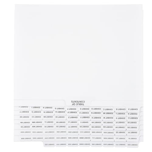 Exhibitindexes® Exhibit A-ZZZ Dividers