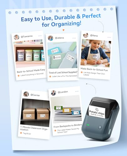 NIIMBOT B1 Label Maker, 2Inch Bluetooth Label Printer for Home, Blue