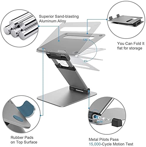 QERTYHJK Height Adjsutable Tall Laptop Stand Aluminum Stretchable Heighten Notebook Standing Holder