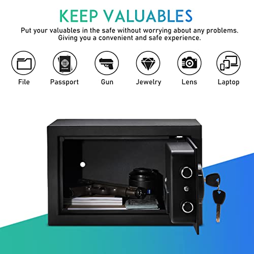 RPNB Small Home Safe Box,Personal Safe,Mini Money Safes for Home,0.3 CuFt