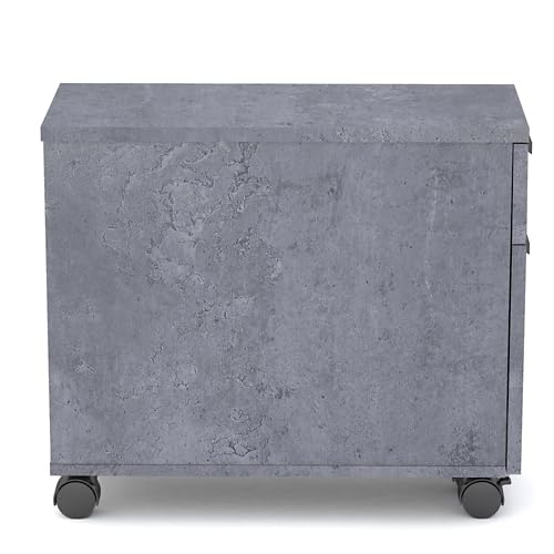 NBF Upward 2-Drawer Mobile File Pedestal Storage with Lock - Modern Mobile File Cabinet for Document Storage - Pedestal Office Filing Cabinet with Wheels (White)