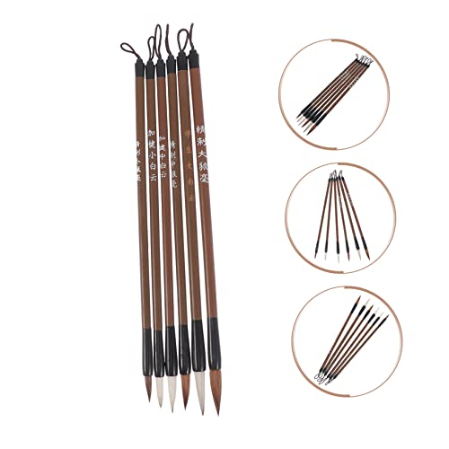 Chinese Caligraphy Brush, 12 Pcs Writing Brush Chinese Calligraphy Brush Pen Weasel Hair Brush Pen Writing Stationary Student Writing Stationery Portable Brush Pen Practical Brush Pen Paint Brush Ink