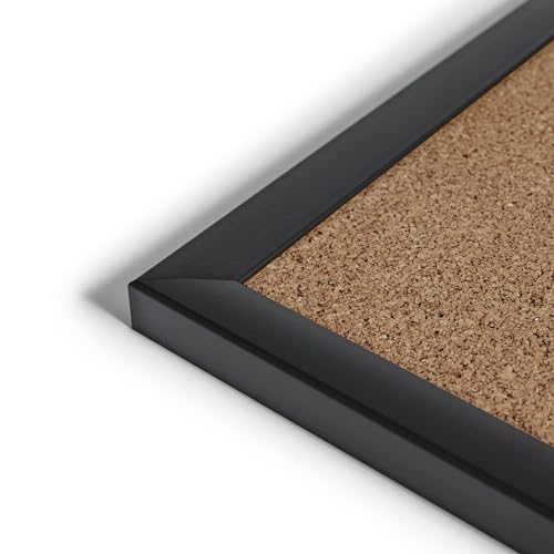 U Brands Cork Bulletin Board, 24'' x 36'', Black Wood Frame