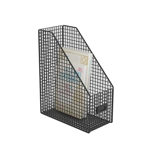 File Organizer Magazine File Holder Metal Organizer for Desk, Shelves Office Vertical Book Desk(Black)