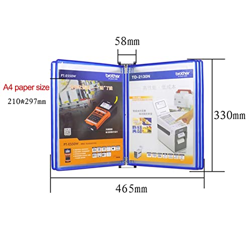 UMJIGF Catalog Display Rack, Wall Mount Reference and Display System, with 5 A4 Paper Size Pockets, Adjustable Desk Reference Organizer, Easy to Install
