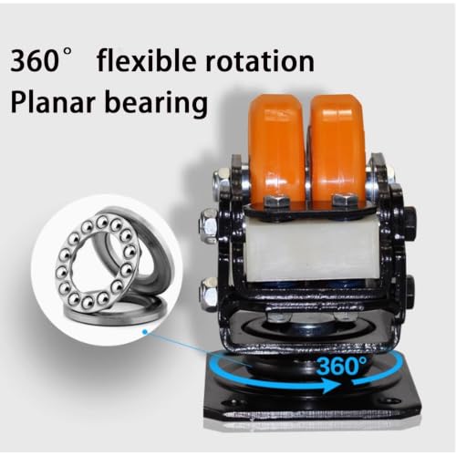 Heavy Duty Dual Polyurethane Wheel Swivel Plate Caster Set