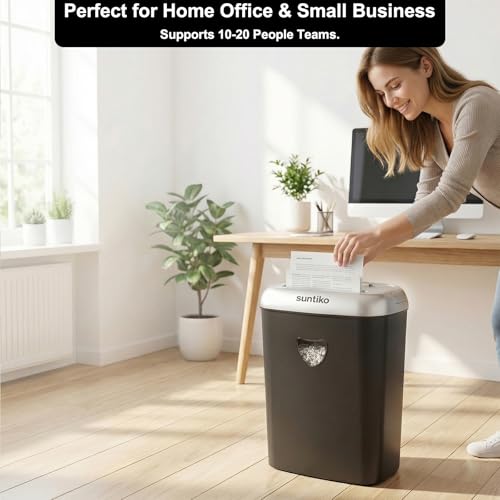 Suntiko Home Office Heavy Duty Cross Cut 14-Sheet Paper Shredder