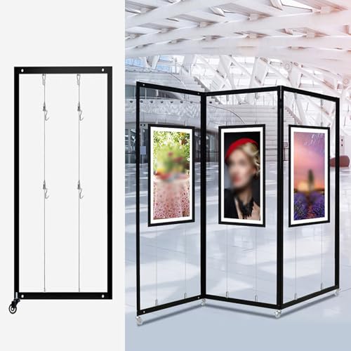 iumLeap Movable Folding Display Rack, Painting Show Stand, Poster Holder, Portable Art Publicity Display Board, Advertising Partition, for Art Gallery, Craft Fair, Booth (1pcs 60x150cm/23.6x59in)