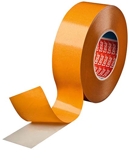 Tesa 51960-00003-00 "Professional" Double-Sided Carpet Removable Tape, Translucent, 25 m x 38 mm