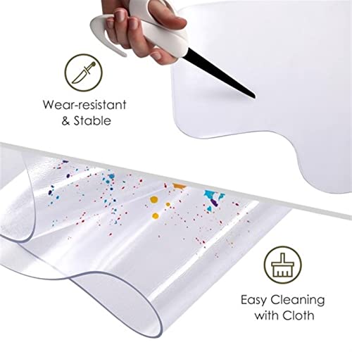 Extra Large Clear Runner Rug for Hardwood Floor, Transparent Chair Mat Vinyl Plastic Low Pile Carpet Protector, 10 9 8 7 6 5 4 3 2 Foot Long