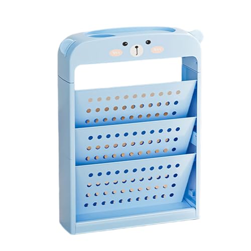 Portable Rolling Bookshelf with Multiple Layers Easy Access Magazine Storage Rack Sturdy Organizers Cart for Readers Book Storage