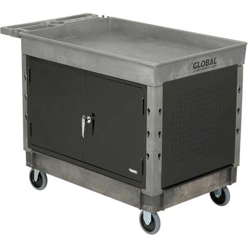 Global Industrial Top Tray Shelf Maintenance & Utility Cart with Cabinet,