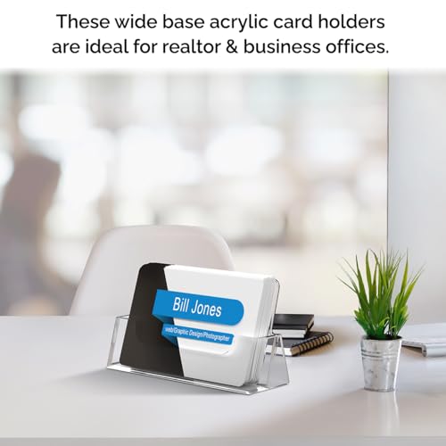 Marketing Holders Business Card Holder Table Display for 3.5" x 2" Contact Cards for Vendor Booths at Tradeshows Expos and Conventions Clear Acrylic Take One Dispenser