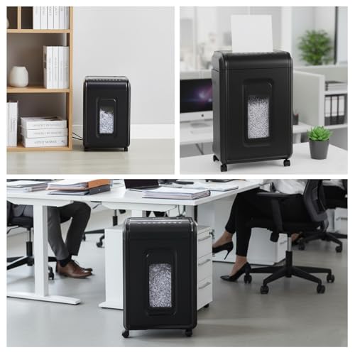 Primero Basics 18‑Sheet Micro‑Cut Paper Shredder for Home Office – P‑4 Security, 30‑Min Continuous Run, 7‑Gallon Bin, Portable on 360° Casters, Anti‑Jam, Quiet Micro‑Cut Document Shredder
