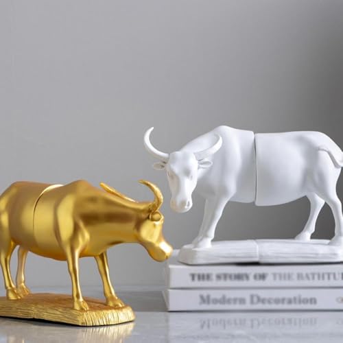 Book Organizer Home Decorative Resin Bookshelf, Bookend Supports, Desktop Animal Bookends(White)