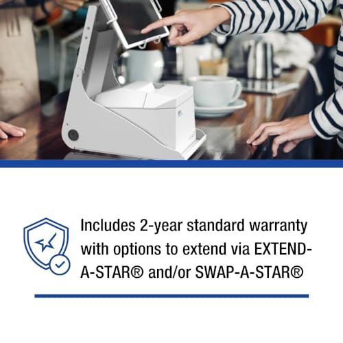 Star Micronics TSP143IVUE USB/Ethernet (LAN) Thermal Receipt Printer with Android Open Accessory (AOA), CloudPRNT, Cutter, and Internal Power Supply - White