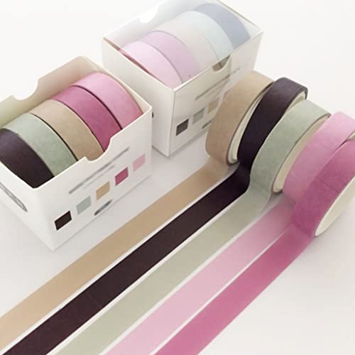 VIAENKFG Basic Color Series Planner Handbook Decorative Paper Washi Tape Set School Supplies Stationery