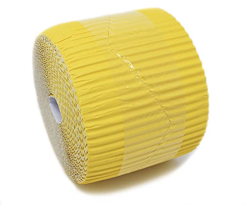 Bright Ideas Arts and Crafts Corrugated Border Rolls for School Displays 6 Pack, 6 x 10cm x 7.5m Ziz-Zag, Black, Yellow, Emerald, Red, Blue, Bright Blue