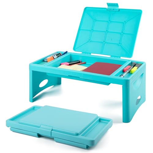 Loddie Doddie Foldable Lap Desk for Adults, Bed Tray, Teal Blue, 9.75"x12"