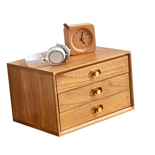 Desktop File Cabinet - Desktop Organizer Storage Box, Wooden Desktop Organizer, Office Supplies Filing Tidy Storage Shelf, Storage Cabinet/Jewelry Organizer With 2/3/4 Drawers (Size : 3Drawer) ( 3Dra