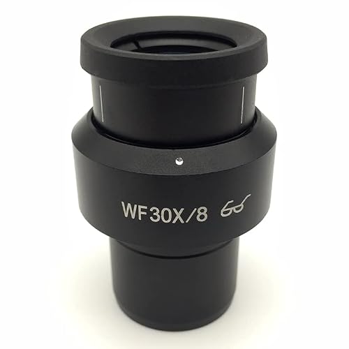 Microscope Accessories Kit 1 pcs Wide Field WF30X/8 High Eye-Point Eyepiece Plan Diopter Adjustable f/Stereo Microscope Mounting Size 30mm Field View 8mm Microscope Slides