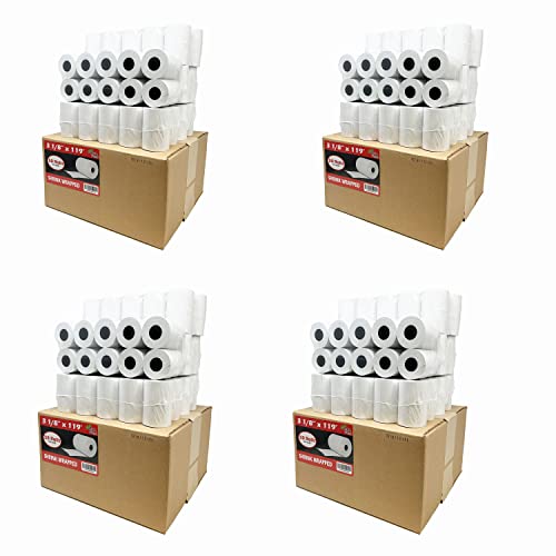 (200 Rolls) 3 1/8 x 119 ft Thermal (48 GSM Paper thickness - Premium Quality German Paper) Paper Rolls BPA Free Cash Register Thermal Paper Rolls from BuyRegisterRolls