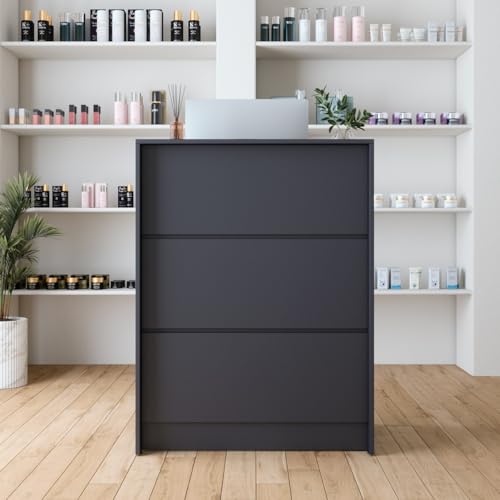 Small Reception Desk with Drawer, 32in Retail Counter, Checkout Stand