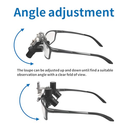 Shogoody 4 X Ergo Loupes 5W LED Light Ergonomic Binocular Magnifier 350-450mm High Brightness Adjustable