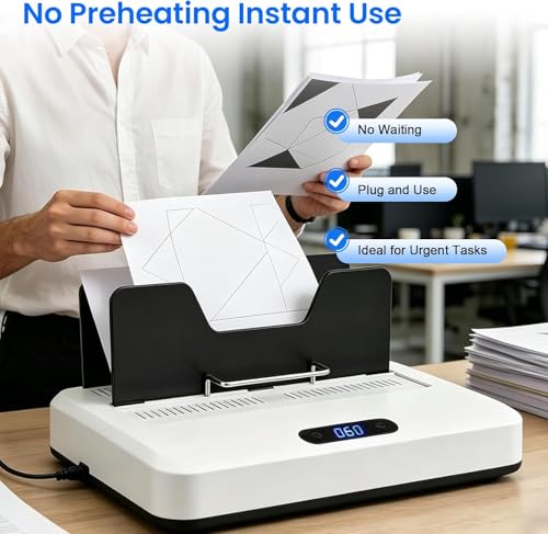 A4 Thermal Binding Machine 600 Sheets Capacity, 700W Book Binder Machine, No Preheat Time, Digital Touch Panel & Air Cooling, Book Binder Kit with 20 Covers for Office A4 Letter Size Business Document