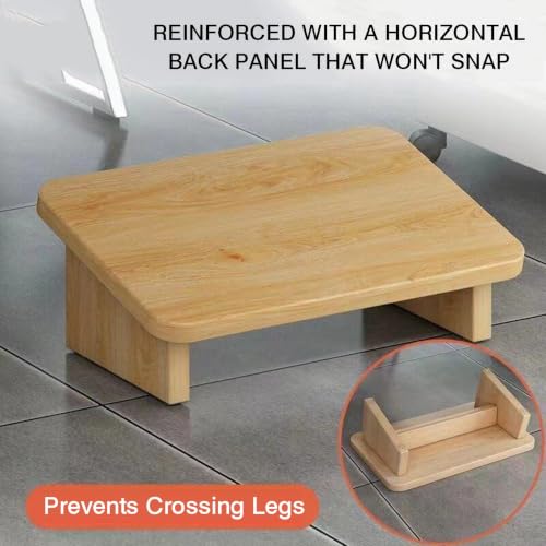 Ergonomic Foots Stool for Under Office Desks,20° Tilt Angle Wood Footrest,Prevent Slipping Footstool for Sofas(Color-1,40x24x15cm)