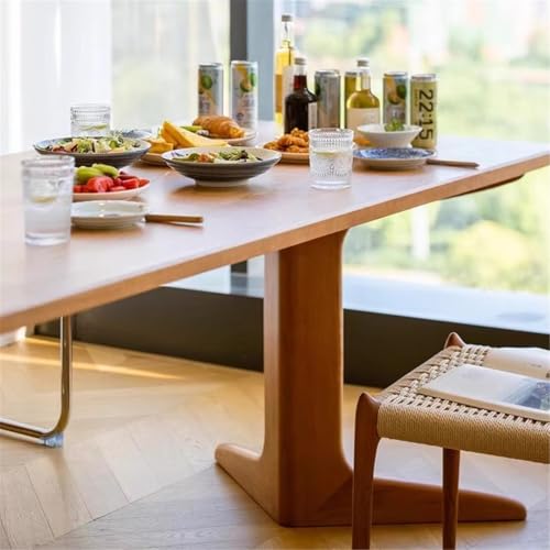 YUHUAWF Writing Desk Modern Ash Study Writing Desk Farmhouse Solid Wood Dining Table, Simple Rectangle PC for Home Office Computer Desks(S)