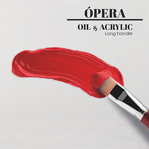 Escoda Opera Series 3050 Artist Oil and Acrylic Paint Brush, Synthetic Takatsu Filament, Bright, Size 22