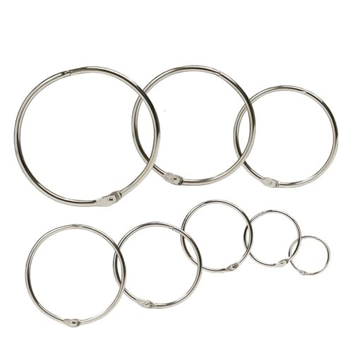 Notebook Rings 70pcs Loose-Leaf Book Binder Rings Keychain Album Craft Photo Circle Clips for Book Binding(15mm)