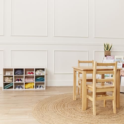 ECR4Kids Streamline 12 Cubby Tray Storage Cabinet, 3x4, Classroom Furniture, White Wash