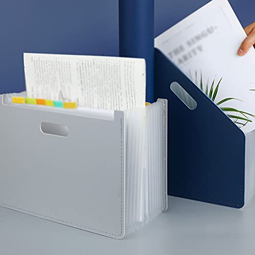 WDBB File Rack File Folder Plastic Expanding Accordion Folders Adjustable File Rack Portable Document Holder Accordion File Sorter for Organization and Storage (Color : Gray)