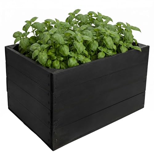 Creative Deco Decorative Wooden Crate without Slats, Black