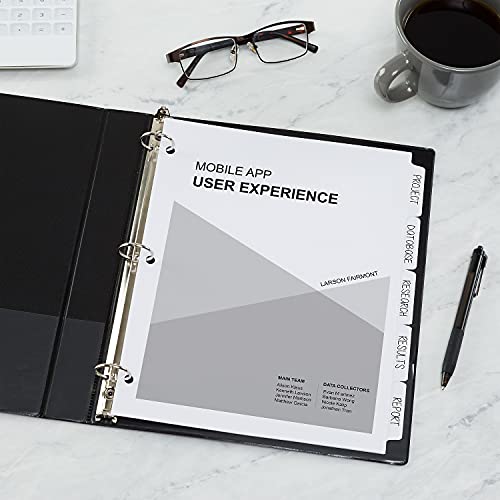 Write and Erase Plain-Tab Paper Dividers, 5-Tab, 11 x 8.5, White, 36 Sets