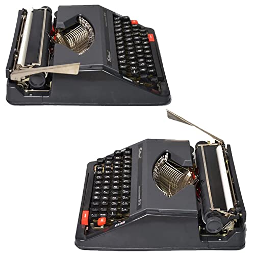 Traditional Portable Manual Typewriter Machine,Vintage Classic Retro Old Typewriter for Writers, Sleek & Durable Typewriter Classic Word Processor with Twin Spool Black Red Ribbon (Color : A)