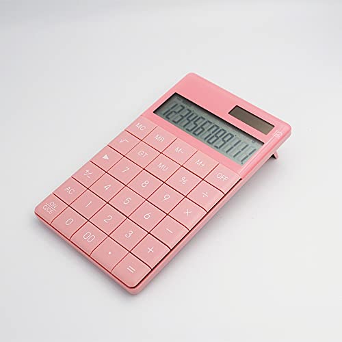 NSUQOA 12 Digit Desktop Calculator Large Big Buttons Financial Business Accounting Tool Solar Power(D)