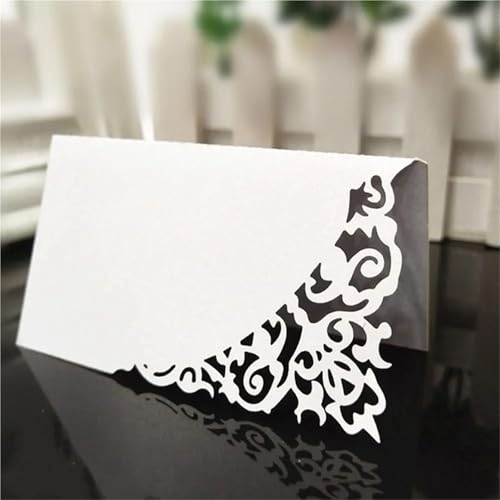 Name Tent Table Cards 200pcs Laser Cut Wedding Table Place Cards Paper Blank Seat Card Elegant Folded Number Name Card Banquet Tables(Color04)