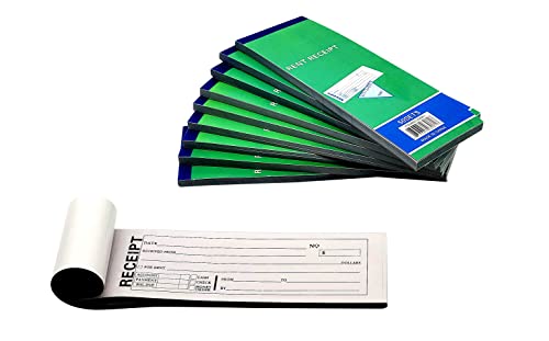 50 Pack: Rent Receipt Book Carbonless Copy Duplicate 2 parts 50 Sets 8" X 2.75"