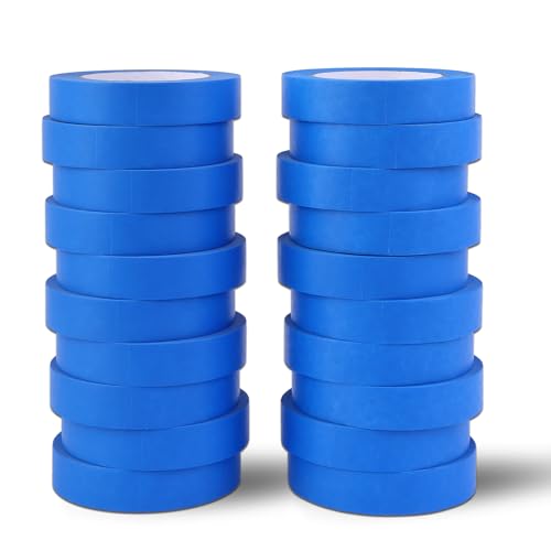 EFOK 20 Rolls Blue Painters Tape 1 inch Wide Bulk Paint Masking Tape 55 Yds