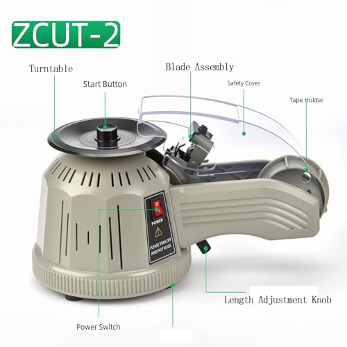 Hiedmeil Automatic Tape Dispenser, Rotary Disc Cutting Machine for 5-25mm Width Tape, Adjustable 6-60mm Cutting Length, Ideal for Office, School, and Factory Use
