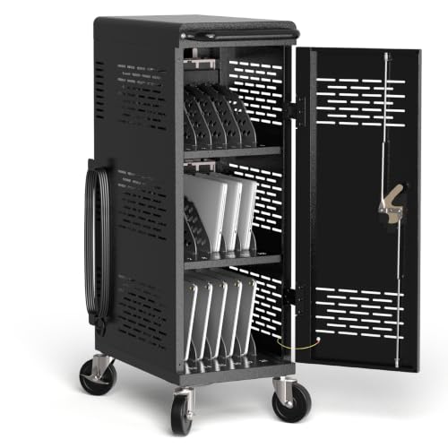 POCHAR Fully Assembled 18-Device Charging Cart for Chromebook up to 14''
