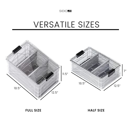 SIDIO Pro Pack, HD Stackable Storage Bins with Lids & Dividers, Clear
