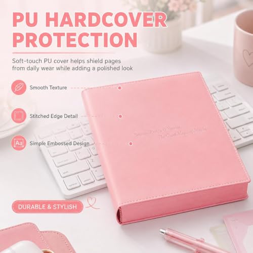 HJJMIEV Thickened Color Brick Notebook, A5 720-Page Hardcover Journal with PU Leather Cover, 80GSM Thick Paper, Ribbon Bookmark, Elastic Pen Holder for School Office Notes Diary Planner (2PCS3)